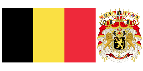 Quốc kỳ và quốc huy đất nước Bỉ - Quốc kỳ Bỉ với ba vạch đứng Đen - vàng - đỏ đều nhau.​​​​​​​