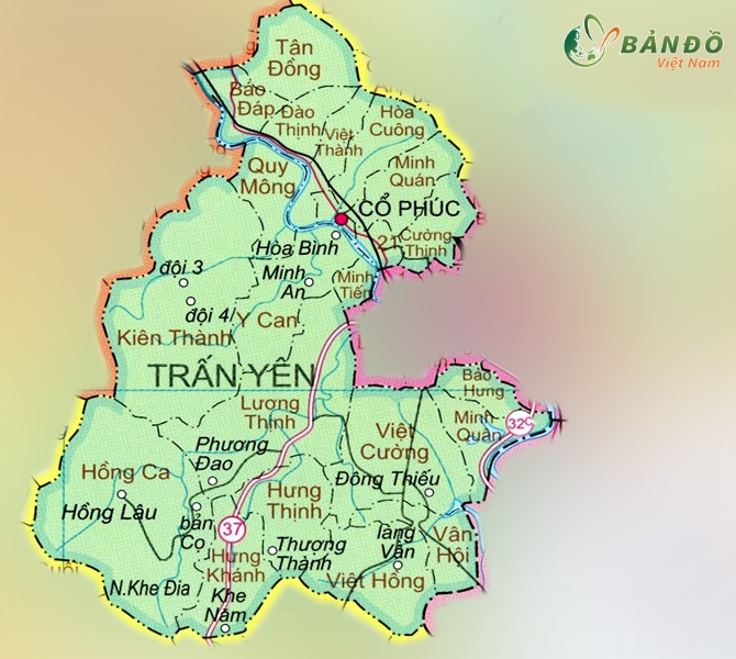 Bản đồ hành chính huyện Trấn Yên    