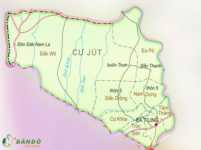 Bản đồ hành chính Huyện Cư Jút    