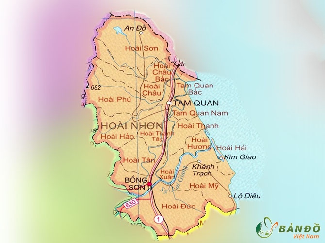 Bản đồ hành chính thị xã Hoài Nhơn