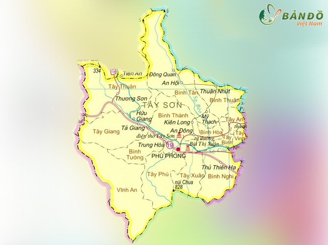 Bản đồ hành chính huyện Tây Sơn
