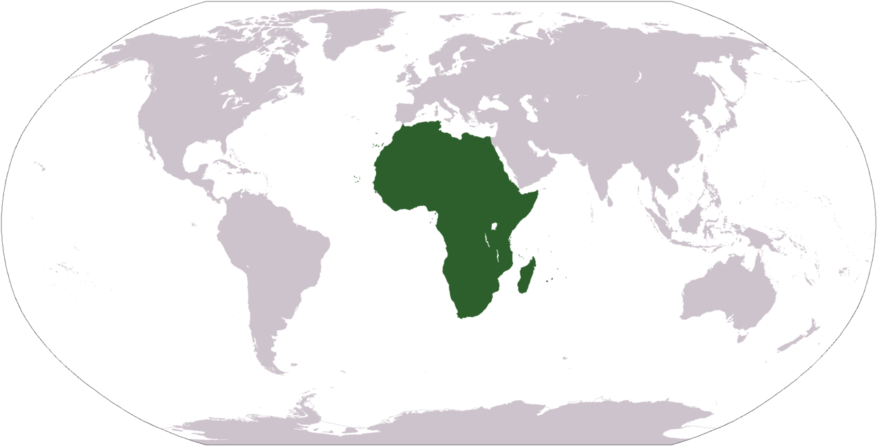 Bản đồ thế giới chỉ ra châu Phi về mặt địa lý