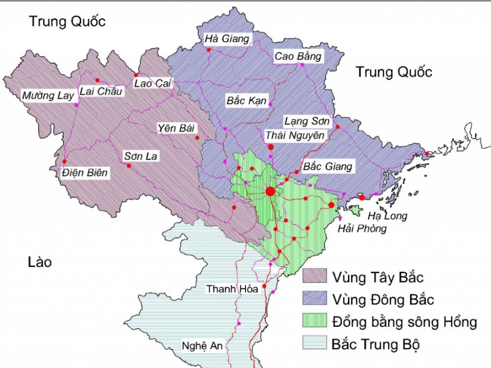 Bản đồ miền Bắc Việt Nam