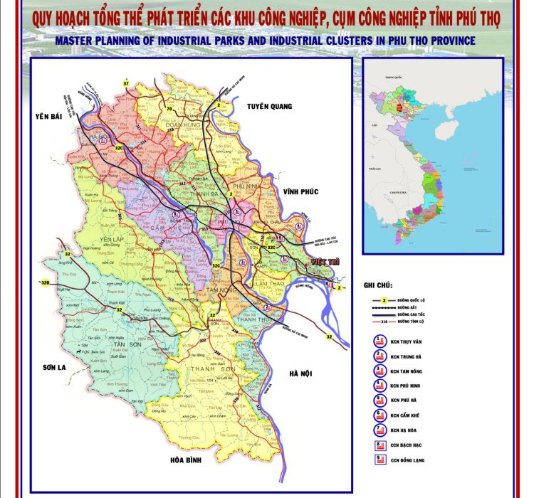 Bản đồ khu công nghiệp Phú Thọ 