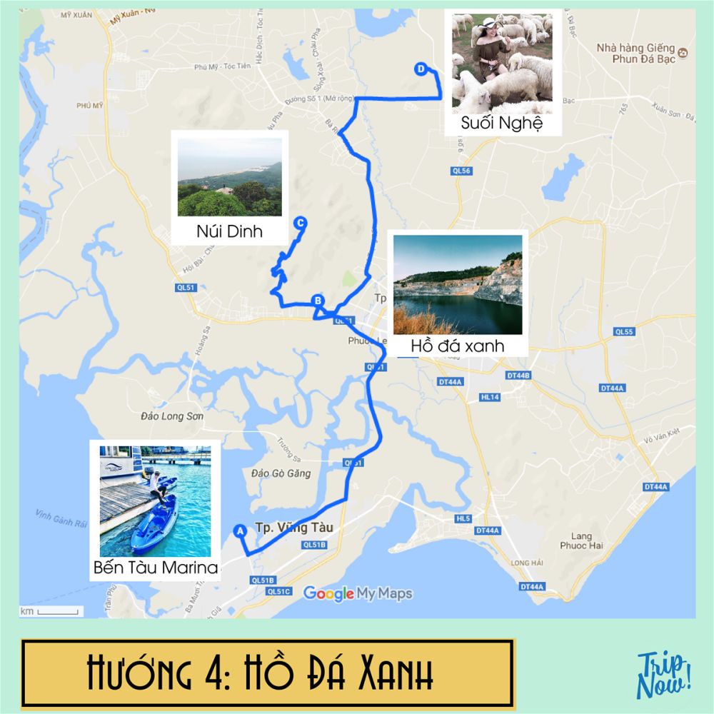 Bản đồ Du lịch Vũng Tàu: Hồ Đá Xanh