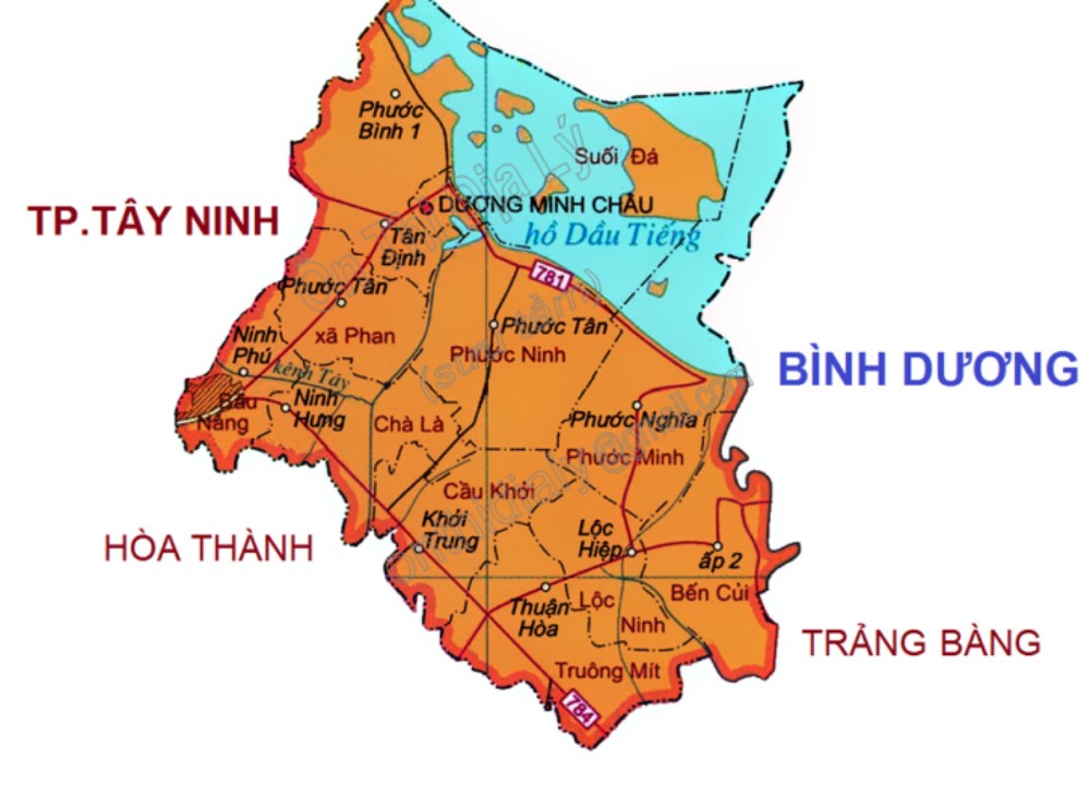 Bản đồ huyện Dương Minh Châu Tây Ninh