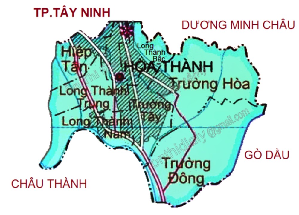 Bản đồ huyện Hòa Thành Tây Ninh