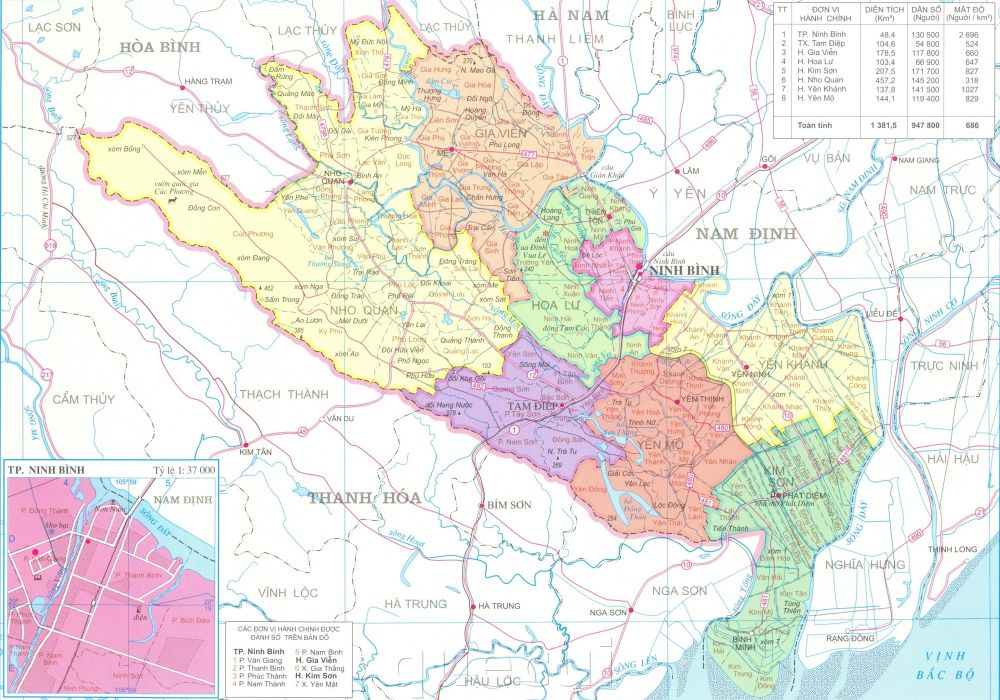 Bản đồ toàn tỉnh Ninh Bình