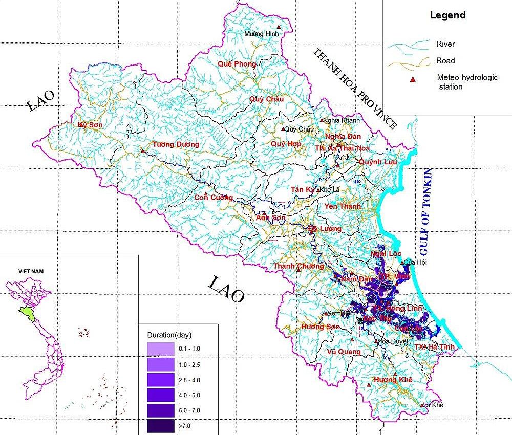 Bản đồ các TP, Thị xã Huyện của Nghệ An