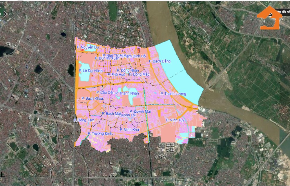 Bản đồ sử dụng đất tại Thành phố Hai Bà Trưng