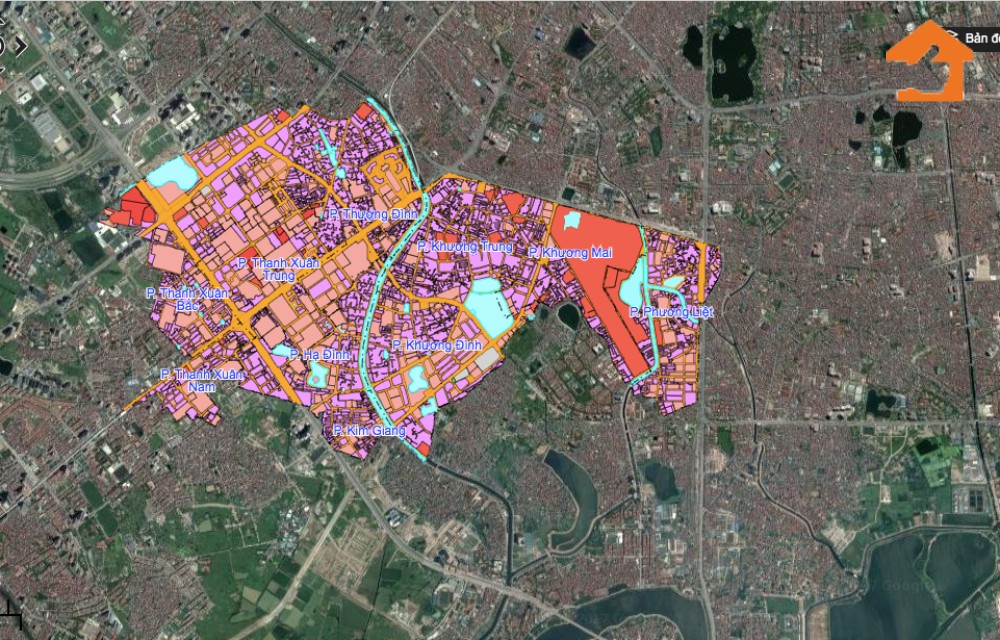 Bản đồ sử dụng đất tại Thành phố Thanh Xuân
