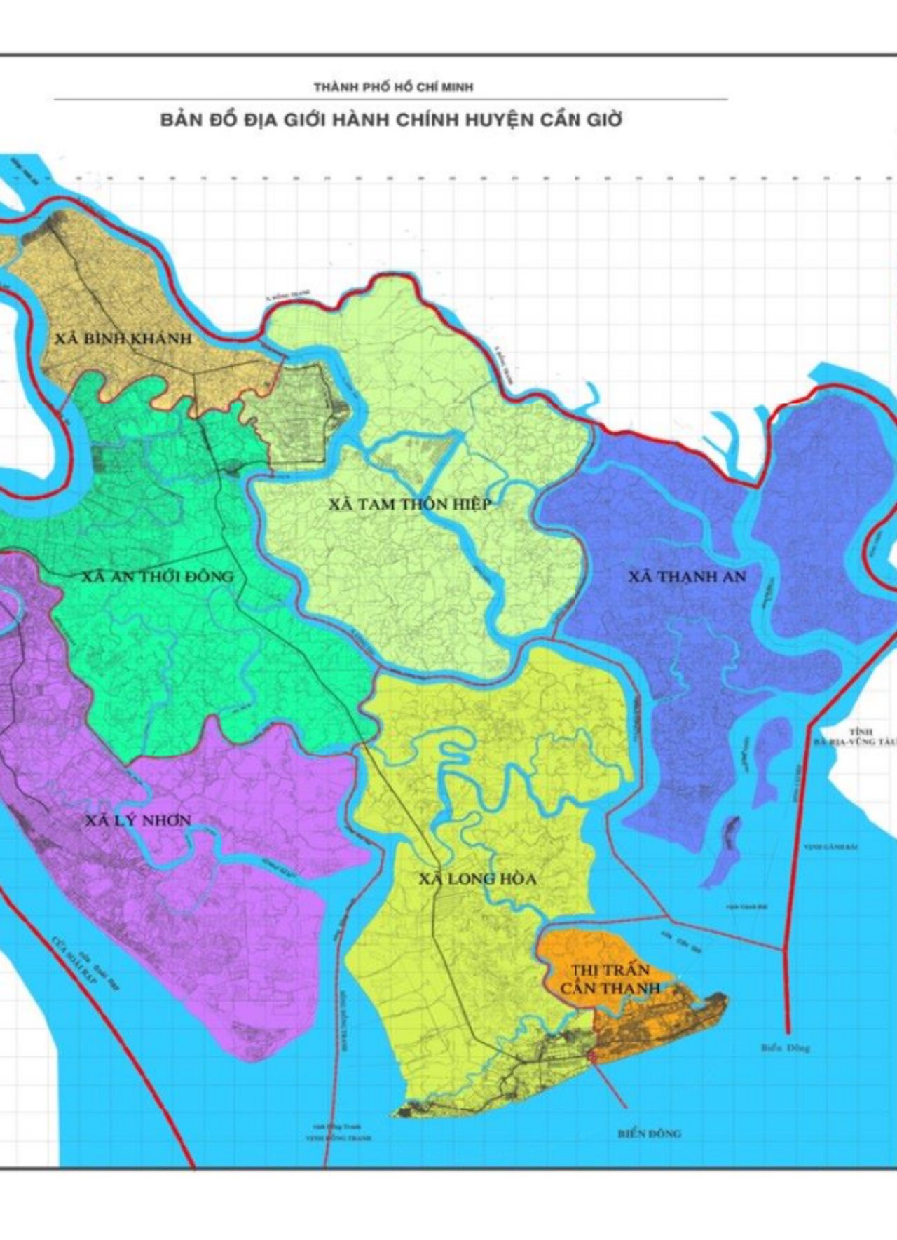Bản đồ địa giới hành chính huyện Cần Giờ
