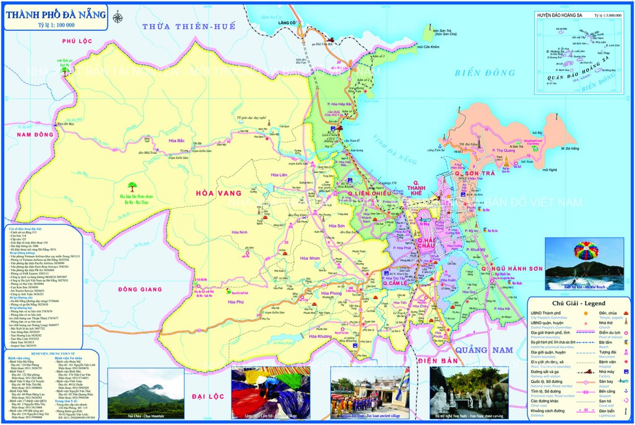Bản đồ du lịch các địa điểm trên TP Đà Nẵng dễ dàng