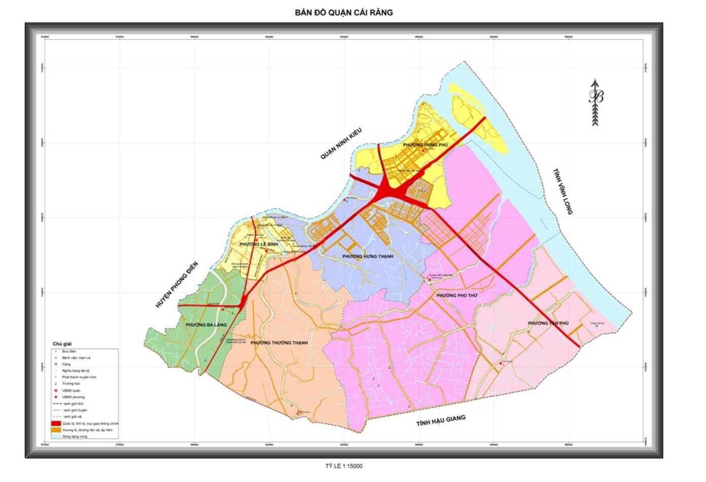 Bản đồ hành chính quận Cái Răng năm 2021