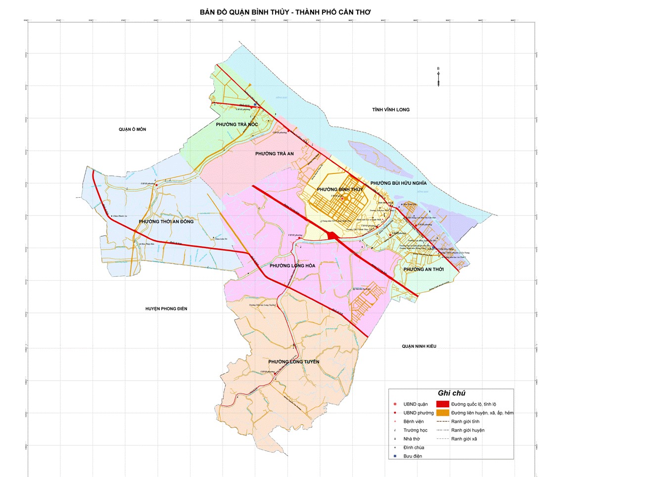 Bản đồ hành chính quận Bình Thủy khổ lớn