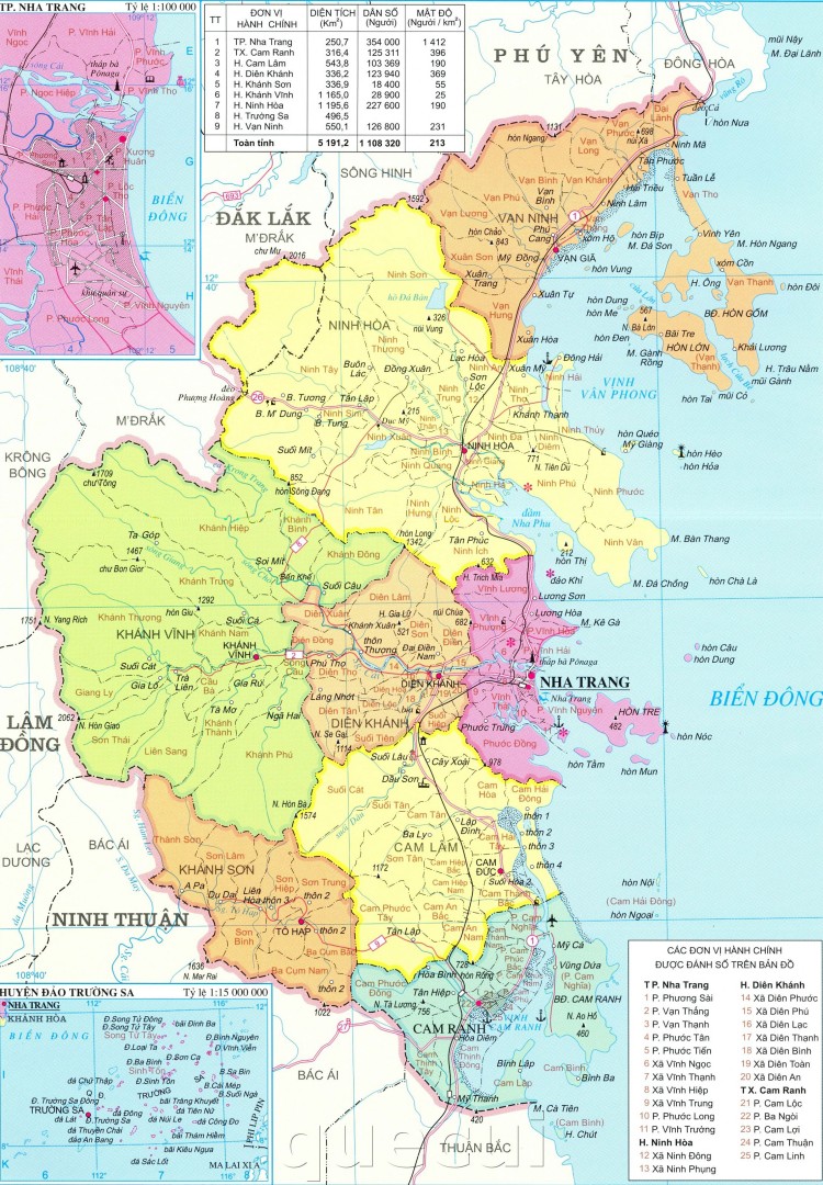 Bản đồ tỉnh Khánh Hoà khổ lớn năm 2022, Click vào hình để phóng to