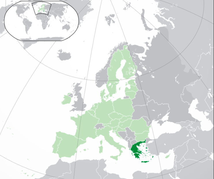 Vị trí địa lý của nước Hy Lạp ở trên bản đồ thế giới