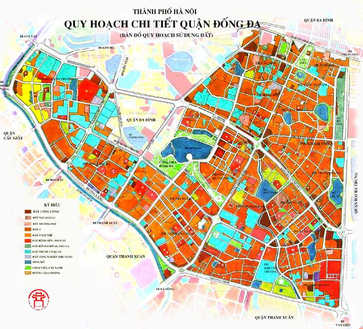 Bản đồ quy hoạch chi tiết các phường tại Quận Đống Đa năm 2021