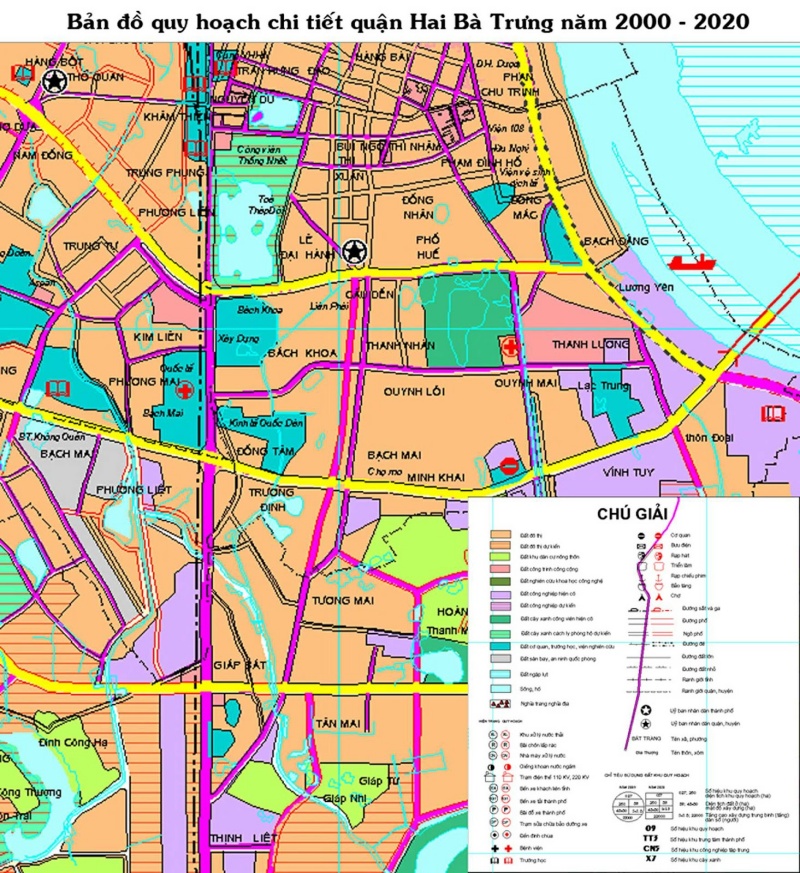 Bản đồ quy hoạch chi tiết Quận Hai Bà Trung khổ lớn