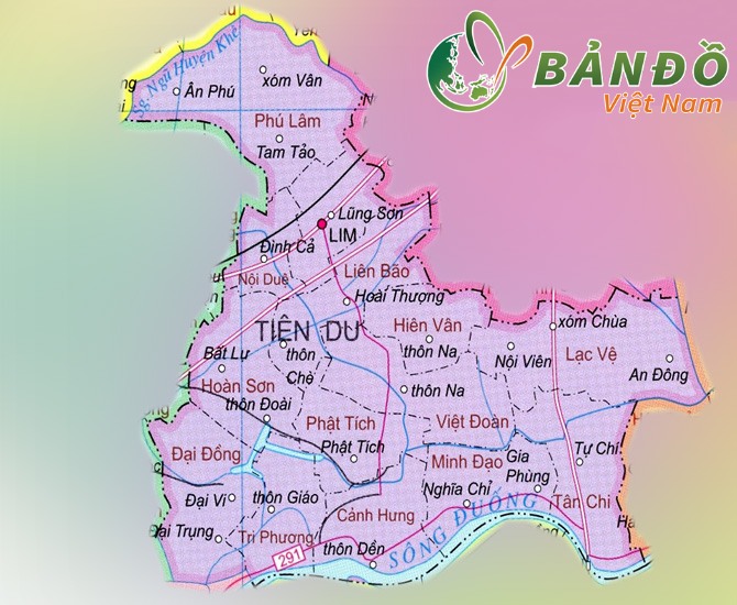 Bản đồ hành chính các xã tại huyện Tiên Du