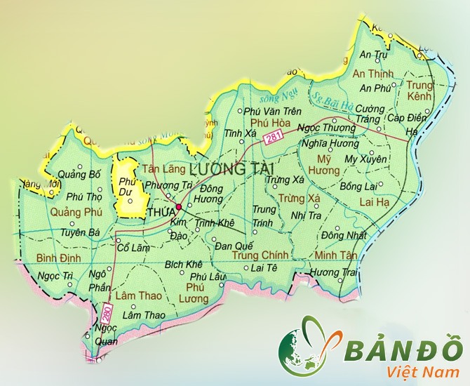 Bản đồ hành chính các xã tại huyện Lương Tài
