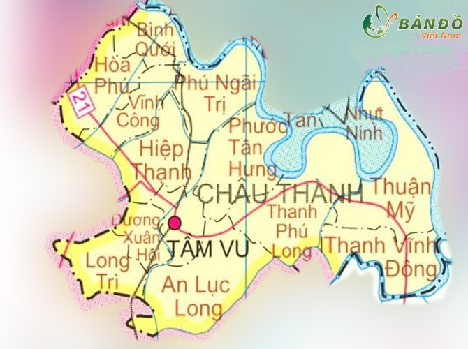 Bản đồ hành chính các xã tại huyện Châu Thành