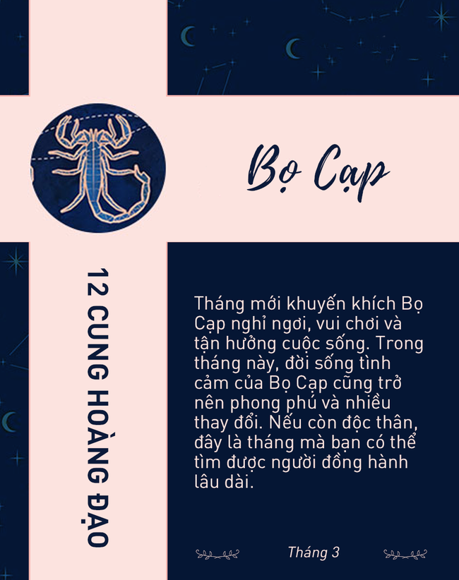 Bật mí cuộc sống của cung Bò Cạp trong tháng 3 năm 2022