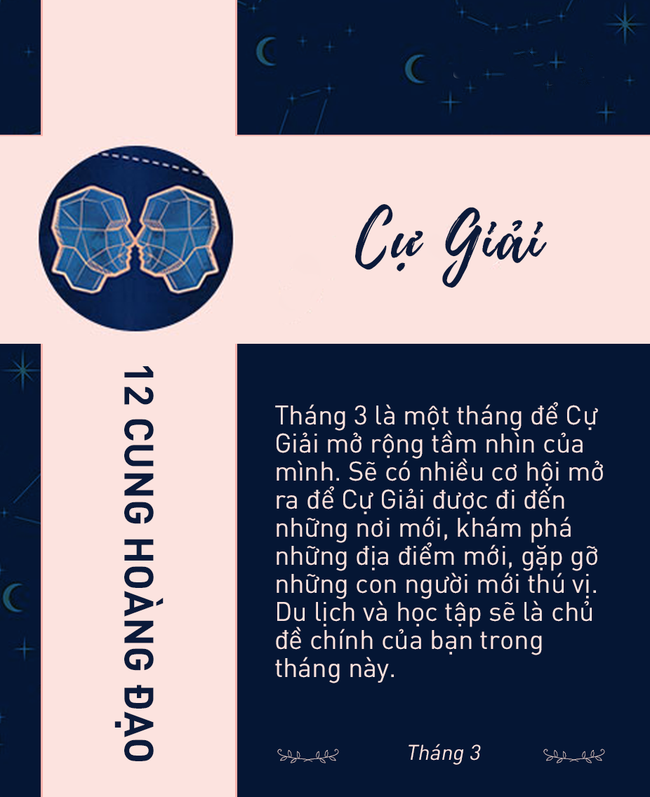 Bật mí cuộc sống của cung Cử Giải trong tháng 3 năm 2022