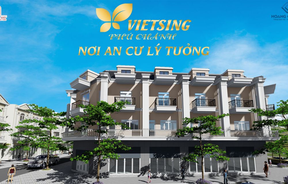 Phối cảnh dự án đất nền nhà phố VietSing Phú Chánh Bình Dương