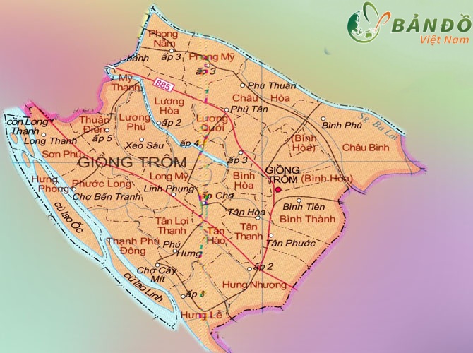 Bản đồ hành chính Huyện Giồng Trôm