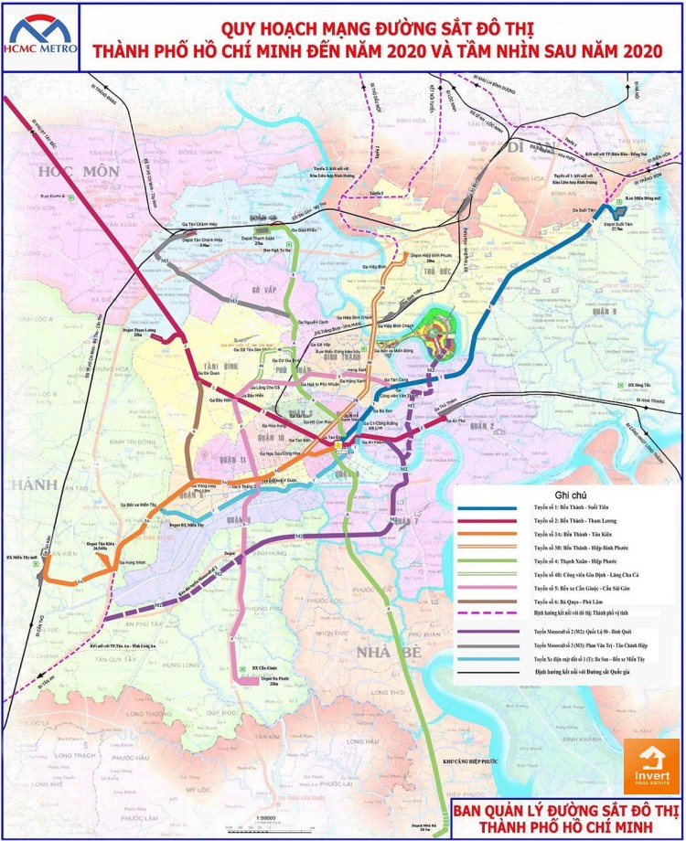 Bản đồ quy hoạch đường sắt tại TP HCM đến năm 2020 và tầm nhìn sau năm 2030