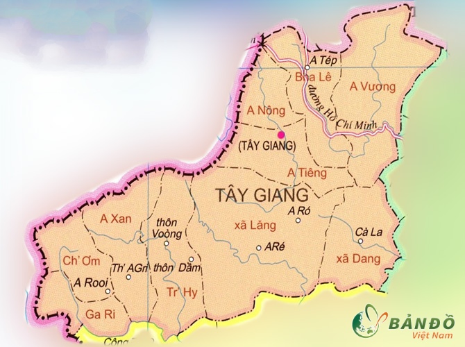 Bản đồ hành chính huyện Tây Giang