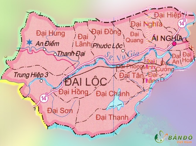Bản đồ hành chính huyện Đại Lộc
