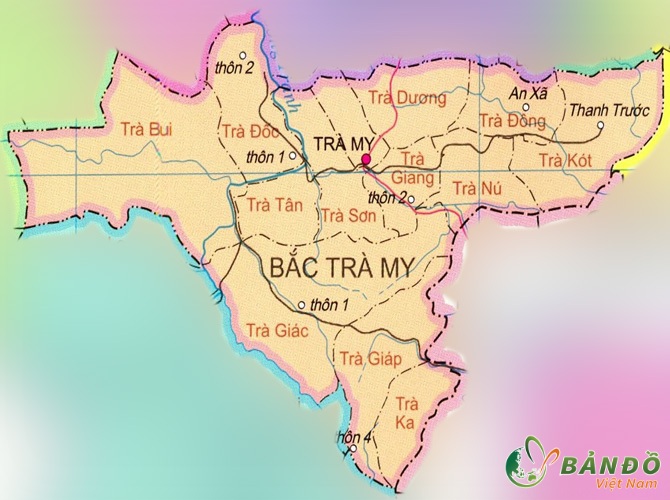 Bản đồ hành chính huyện Bắc Trà My