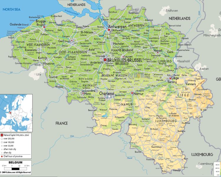  Bản đồ nước Bỉ