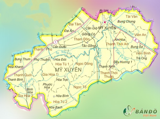 Bản đồ hành chính Huyện Mỹ Xuyên    