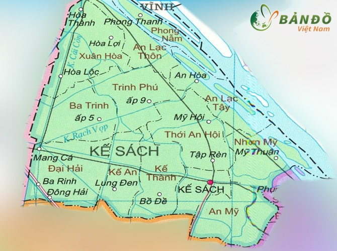 Bản đồ hành chính Huyện Kế Sách    