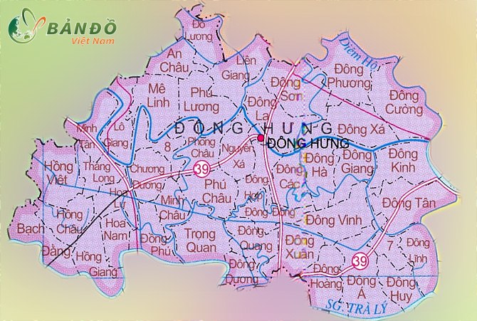Bản đồ hành chính huyện Đông Hưng