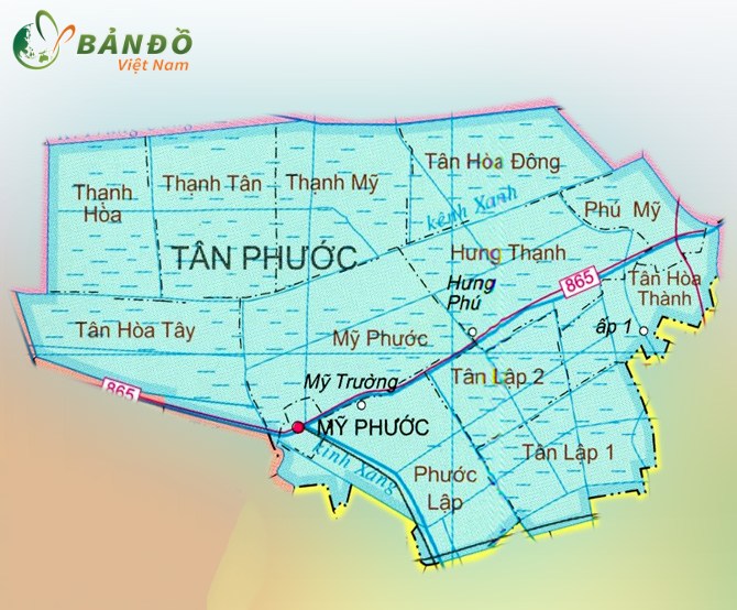 Bản đồ hành chính Huyện Tân Phước