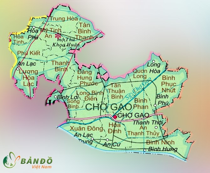 Bản đồ hành chính Huyện Chợ Gạo    
