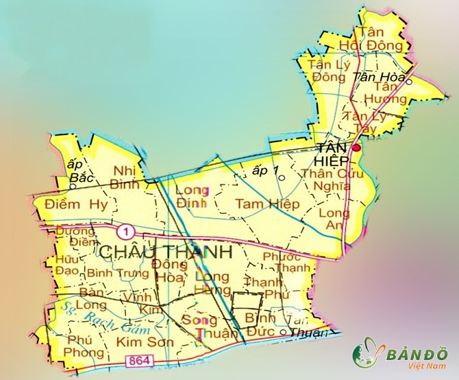 Bản đồ hành chính Huyện Châu Thành    
