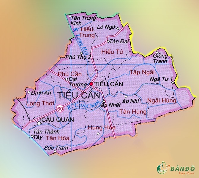 Bản đồ hành chính Huyện Tiểu Cần