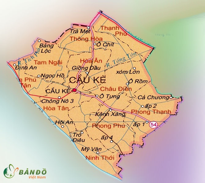 Bản đồ hành chính Huyện Cầu Kè