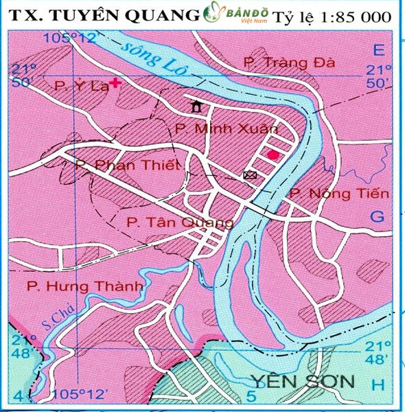 Bản đồ hành chính thành phố Tuyên Quang    