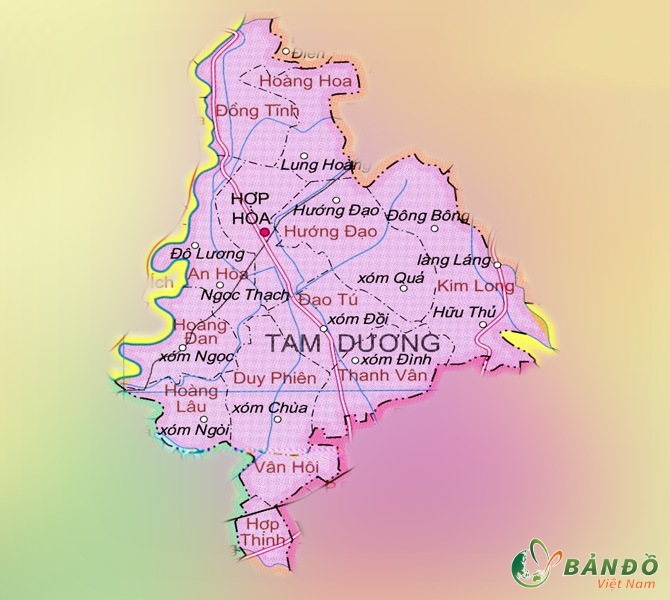 Bản đồ hành chính huyện Tam Dương