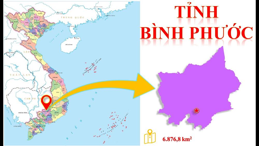 Bản đồ hành chính tỉnh Bình Phước khổ lớn năm 2022