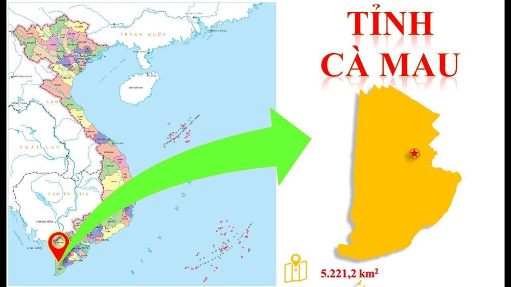 Bản đồ hành chính tỉnh Cà Mau khổ lớn năm 2023