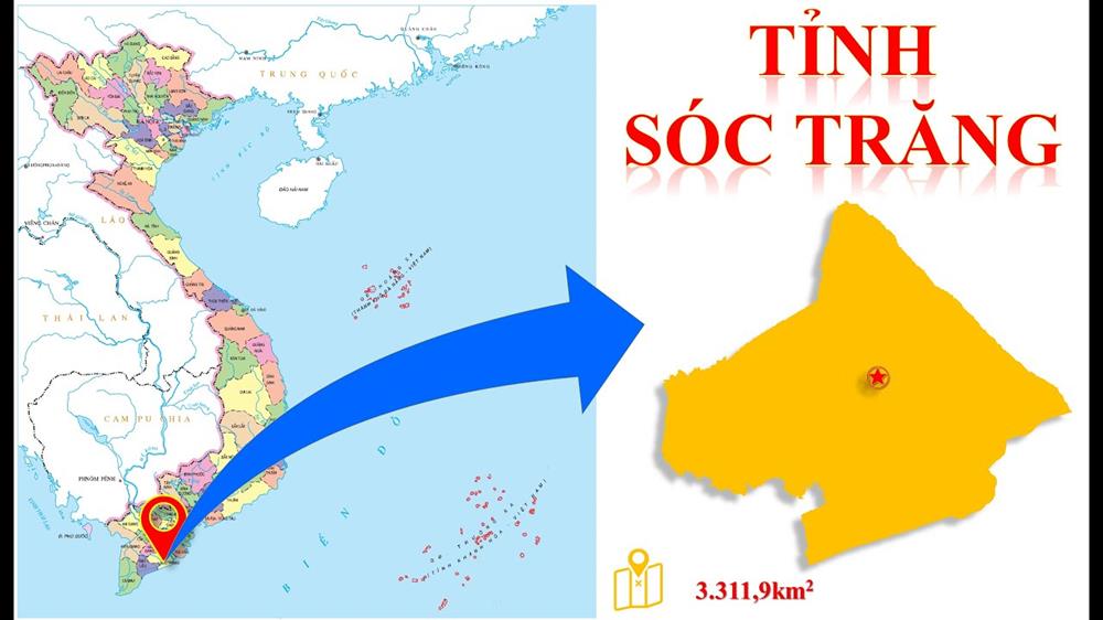 Bản đồ hành chính tỉnh Sóc Trăng khổ lớn năm 2022