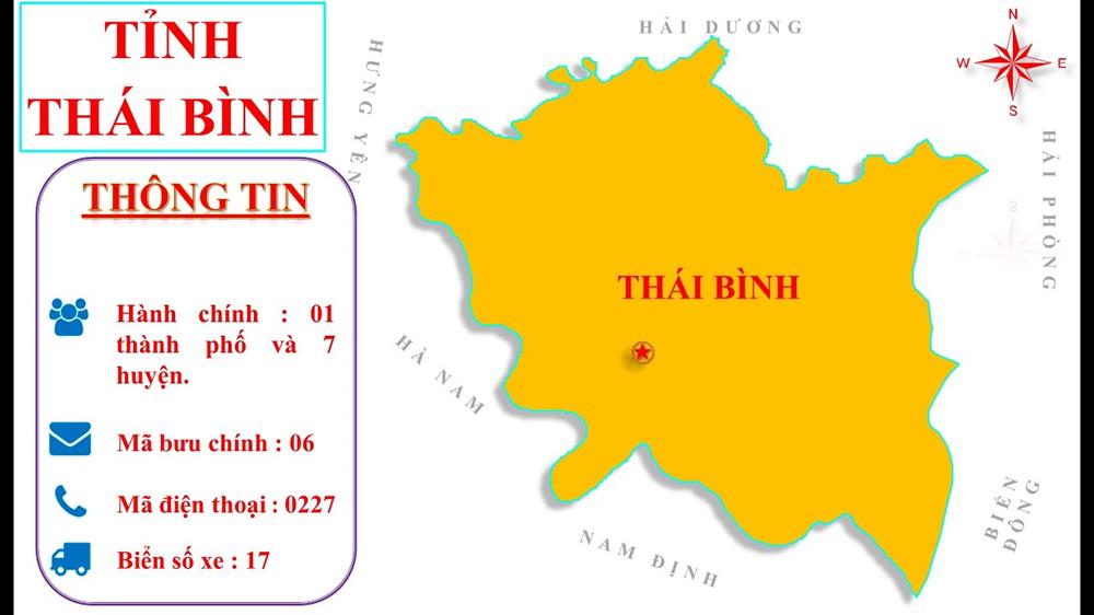 Bản đồ hành chính tỉnh Thái Bình khổ lớn năm 2023