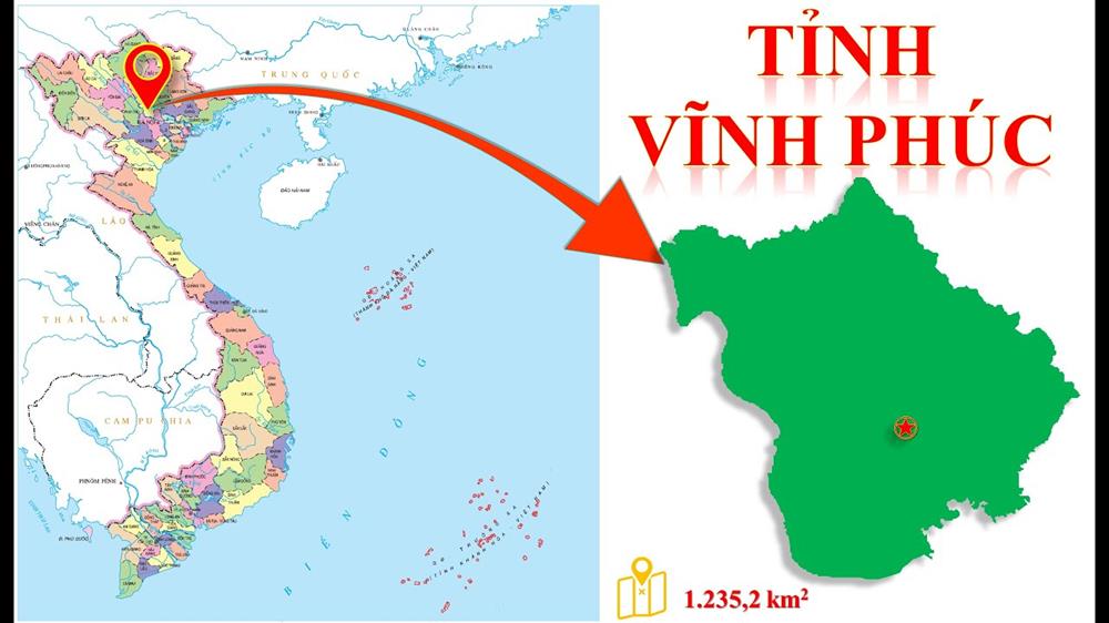 Bản đồ hành chính tỉnh Vĩnh Phúc khổ lớn năm 2023